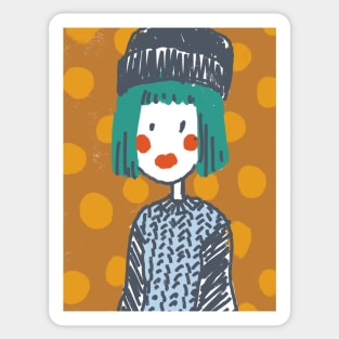 Autumn beanie girl Sticker